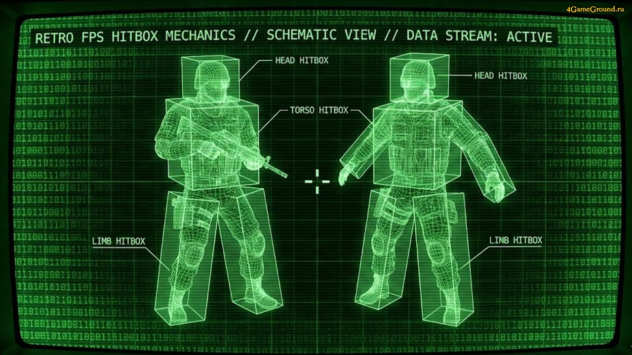 Сравнение хитбоксов и механики стрельбы в классических шутерах Схематичное изображение регистрации попаданий на движке GoldSrc