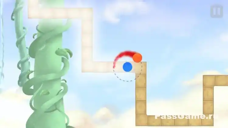 Геймплей A Dance Of Fire And Ice: ритм и два шара на дорожке