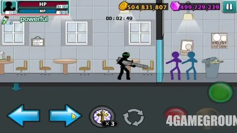 геймплей Anger of stick 5: zombie — драки, оружие и зачистка уровней