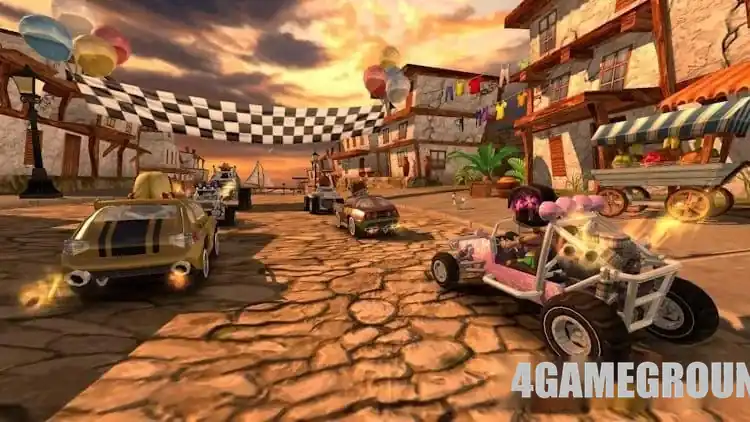 Beach Buggy Racing гонка по сложной трассе