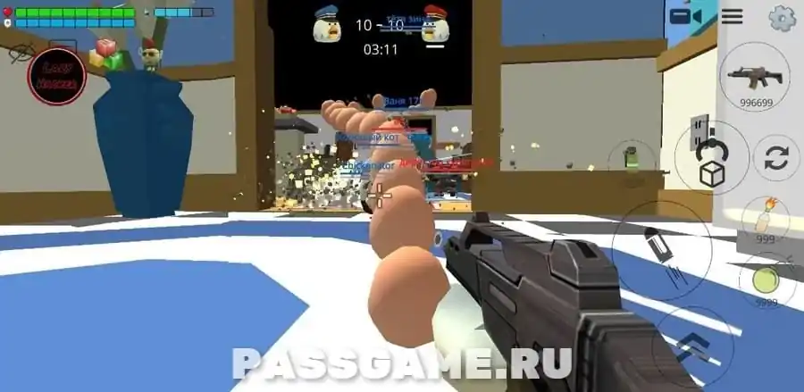 Перестрелки в Chicken Gun от первого лица