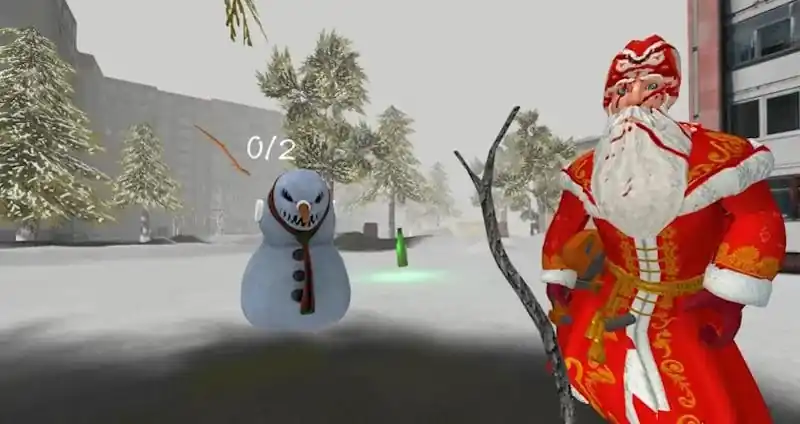Скриншот геймплея хоррора про фальшивого Деда Мороза