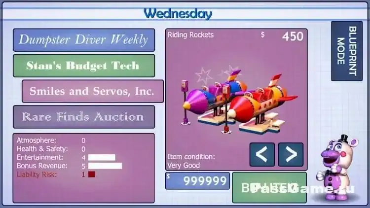 Игровой процесс FNaF 6: развитие пиццерии и покупки