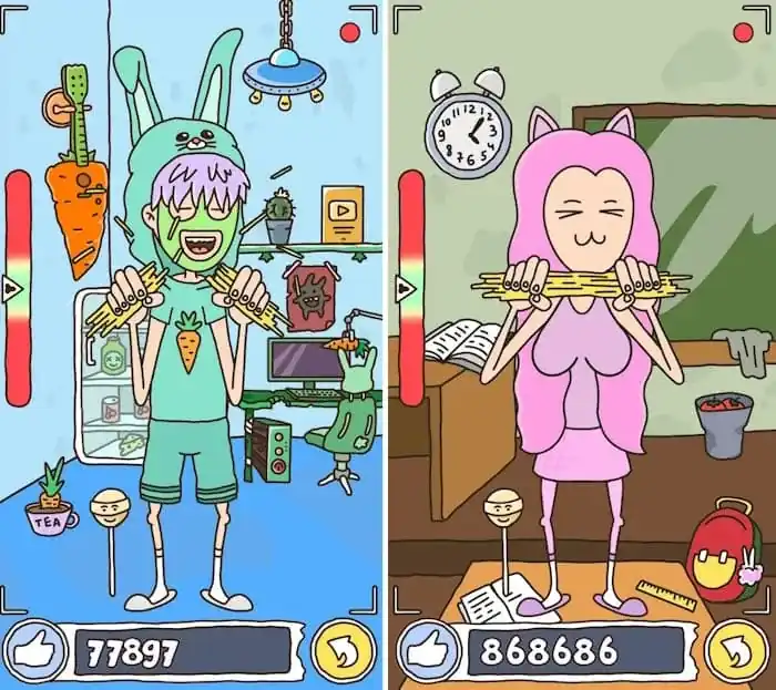 Игровой процесс Игра про спагетти 2: меню, локации и магазин персонажей