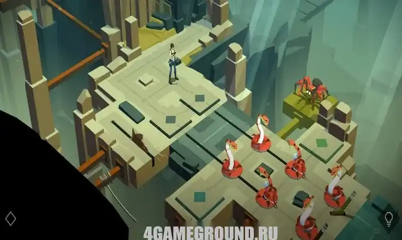 геймплей Lara Croft GO на уровне-головоломке