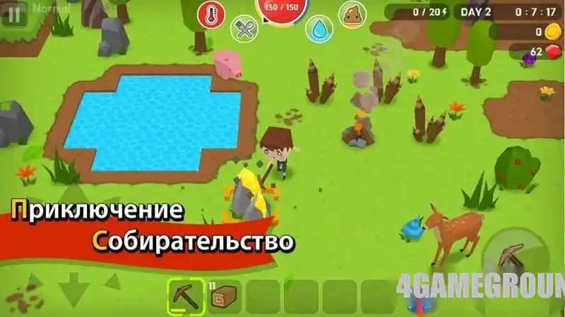Геймплей Mine Survival: оборона базы ночью
