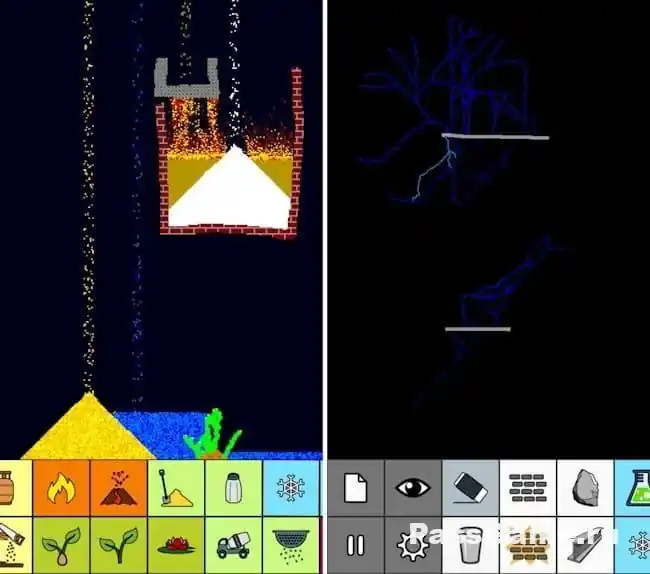 Особенности Sand:box: огонь, вода, песок и реакции материалов