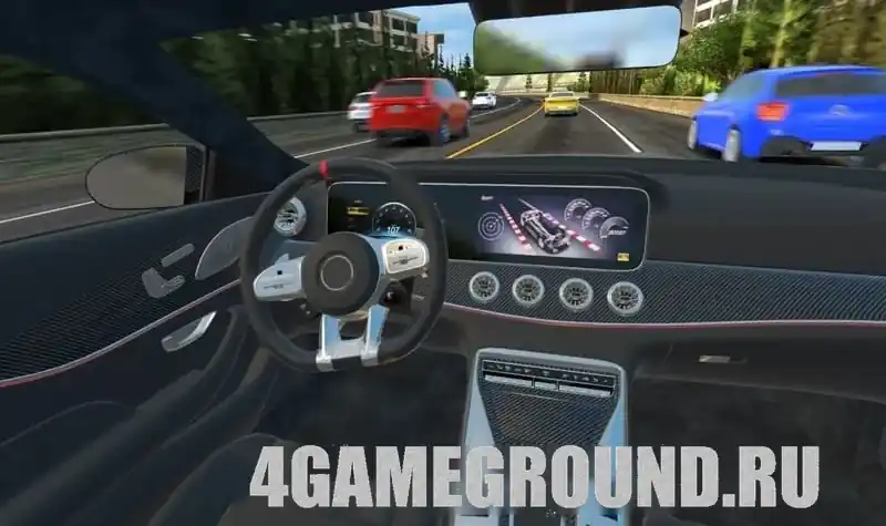 Racing in Car 2021 геймплей от первого лица в салоне
