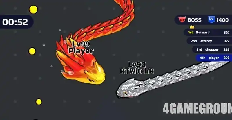 Особенности арены и рост змейки в Snake Clash