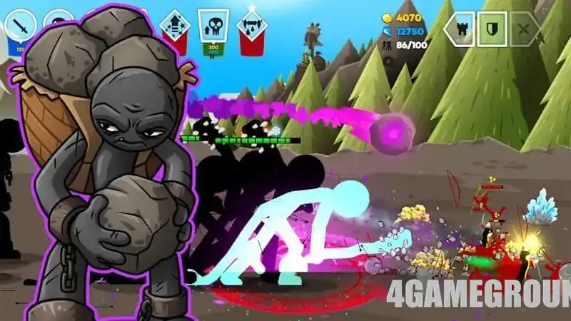 Stick War: Saga — картина боя и расположение штабов