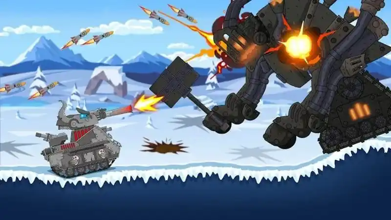 Геймплей Tank Combat: продвижение по уровню и бой с врагами