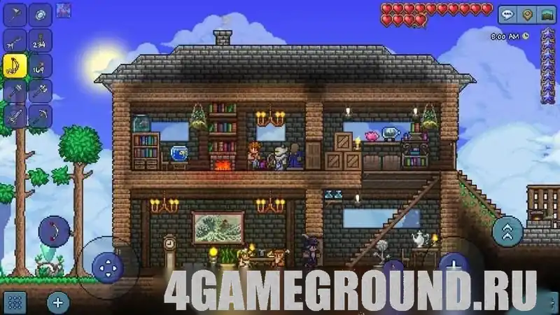 Геймплей Terraria на Андроид: строительство и выживание