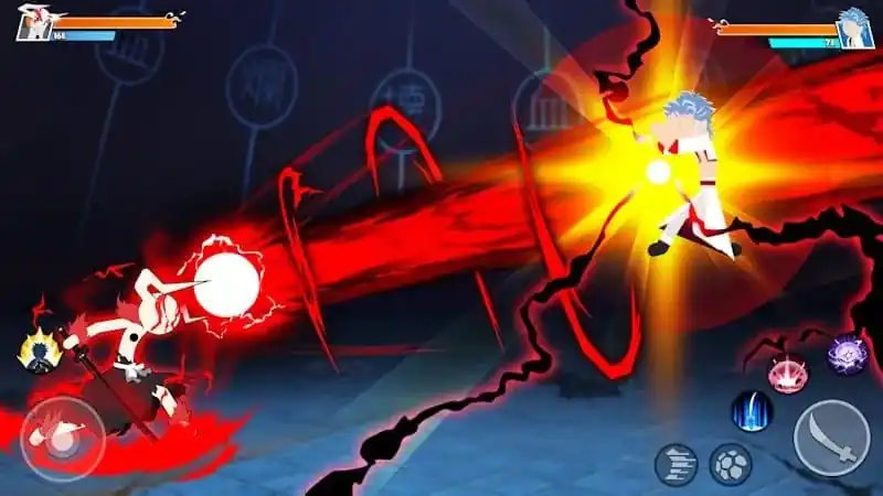 Битва с использованием сильного удара в Stick Soul Fighting