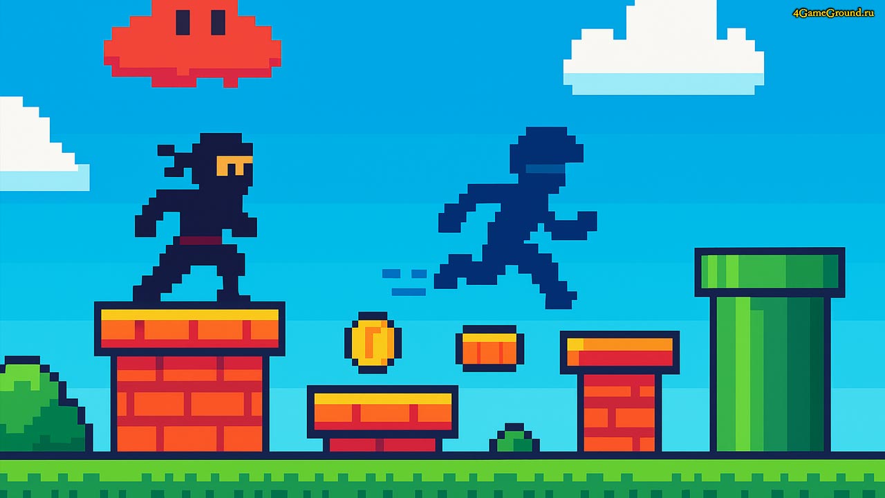 Коллаж легендарных ретро игр Dendy и Sega для игры в браузере