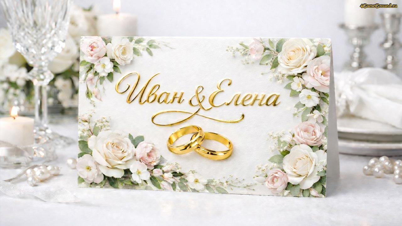 Приглашение с золотой 3D-фольгой