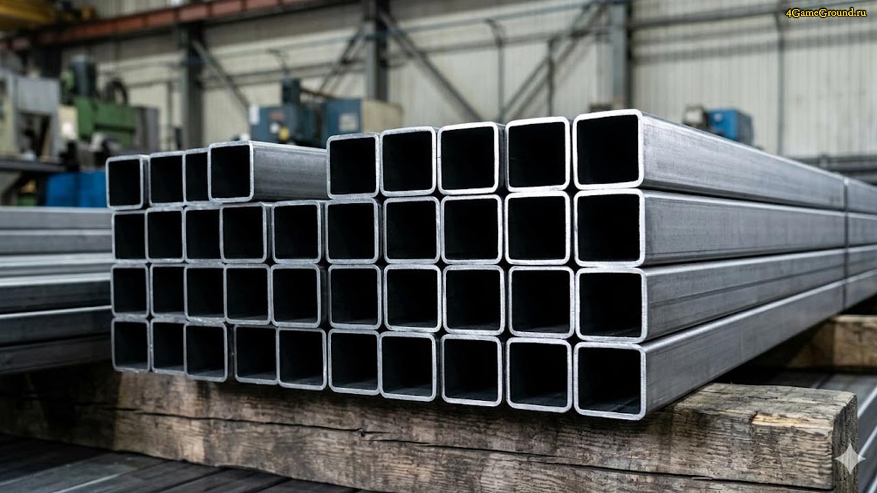 Связки прямоугольных и квадратных профильных труб на металлобазе